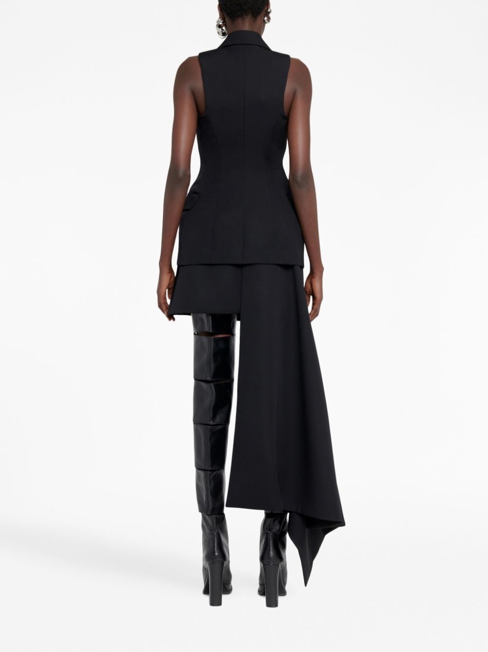 asymmetric zip-slash miniskirt - 4