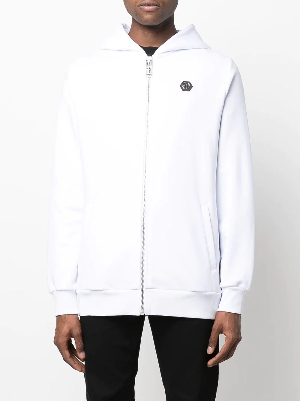 Skull And Plein zip-up hoodie - 3