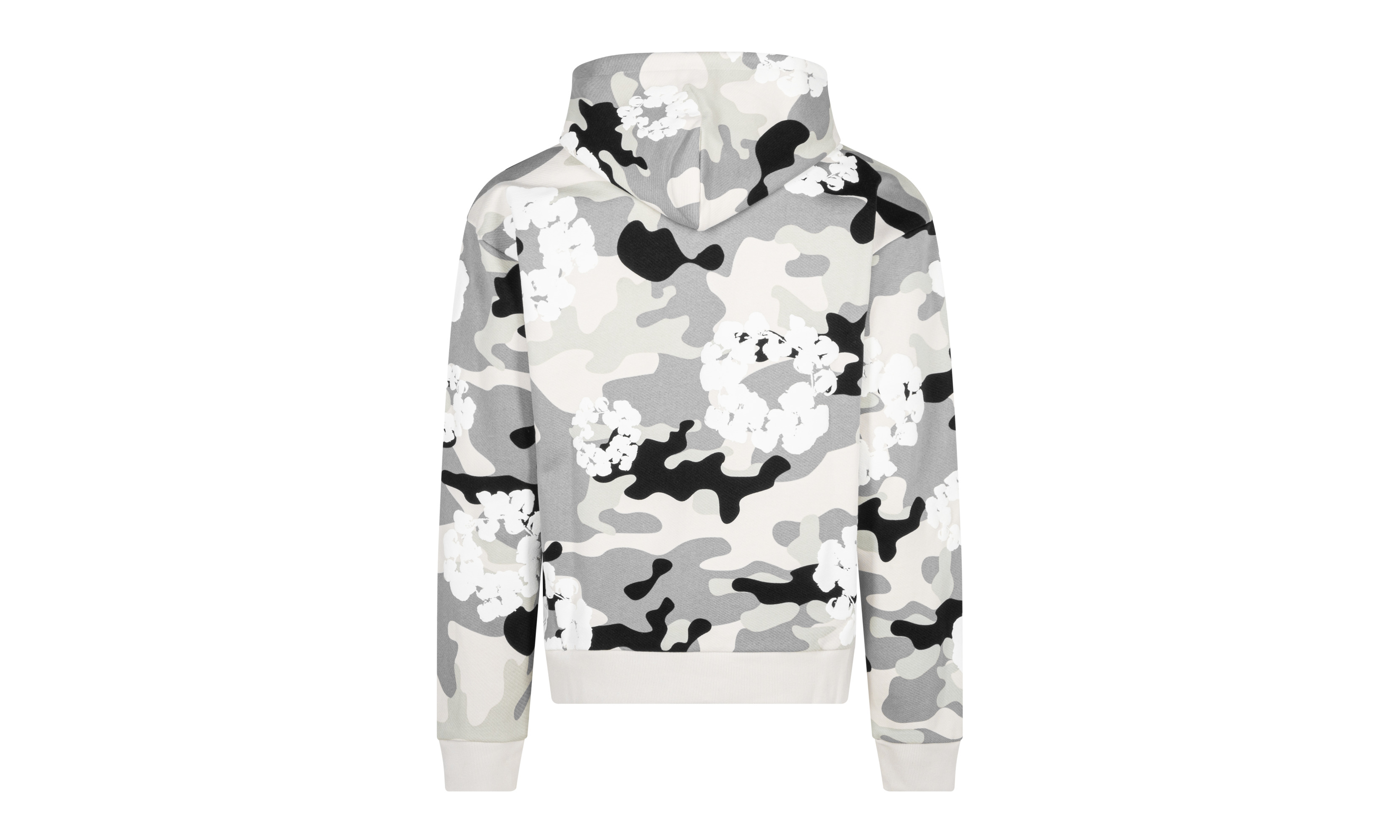 Cotton Wreath Zip Hoodie "White Camo" - 3