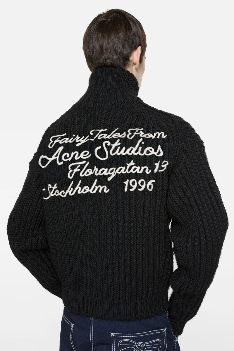 Wool zip cardigan - Black 4