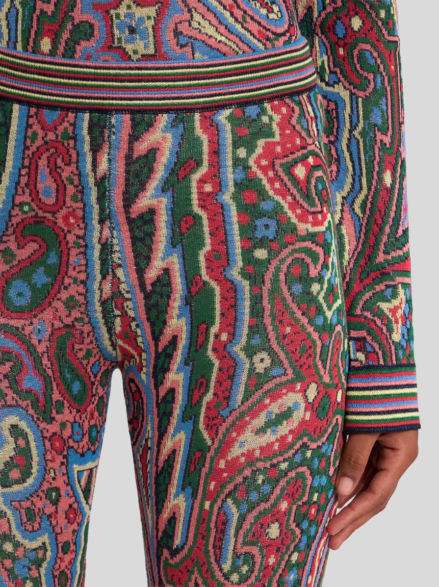 FLARED PAISLEY JACQUARD TROUSERS - 3