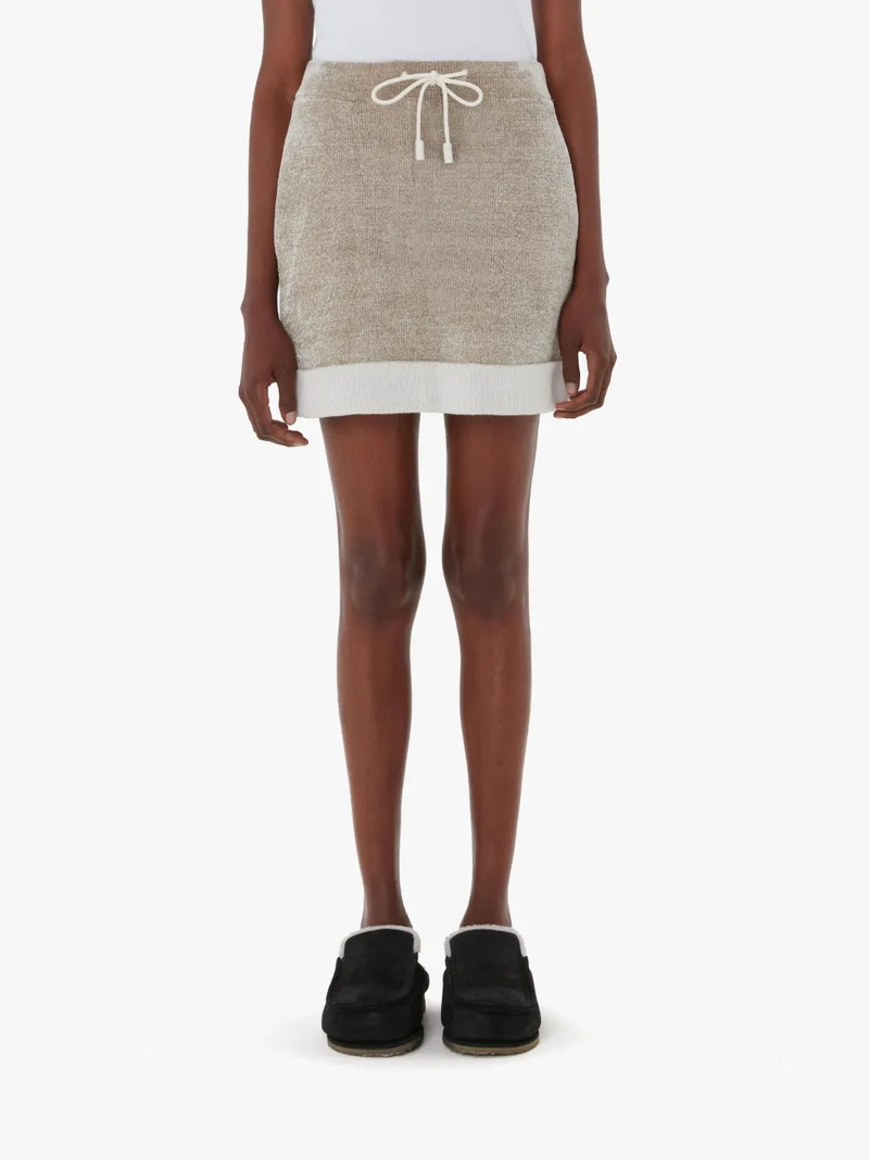 JW Anderson CONTRAST HEM CHENILLE MINI SKIRT outlook
