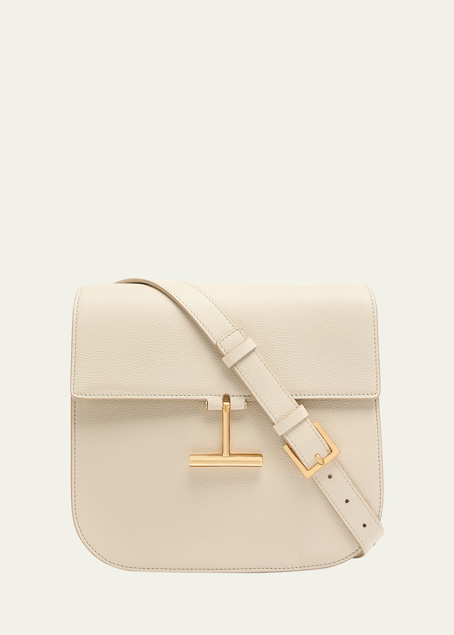 Tara Medium Crossbody in Grained Leather with Leather Strap - 1