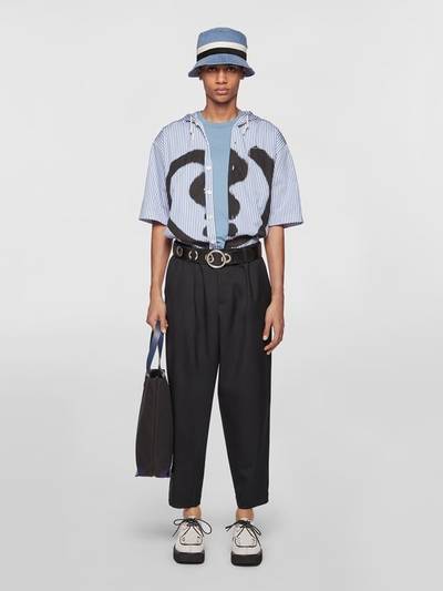 Marni CROPPED TROUSERS IN COOL WOOL WITH DRAWSTRING AT THE WAIST outlook