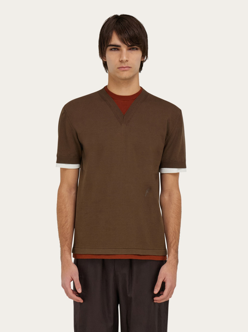 FERRAGAMO Layered knitted T-shirt outlook