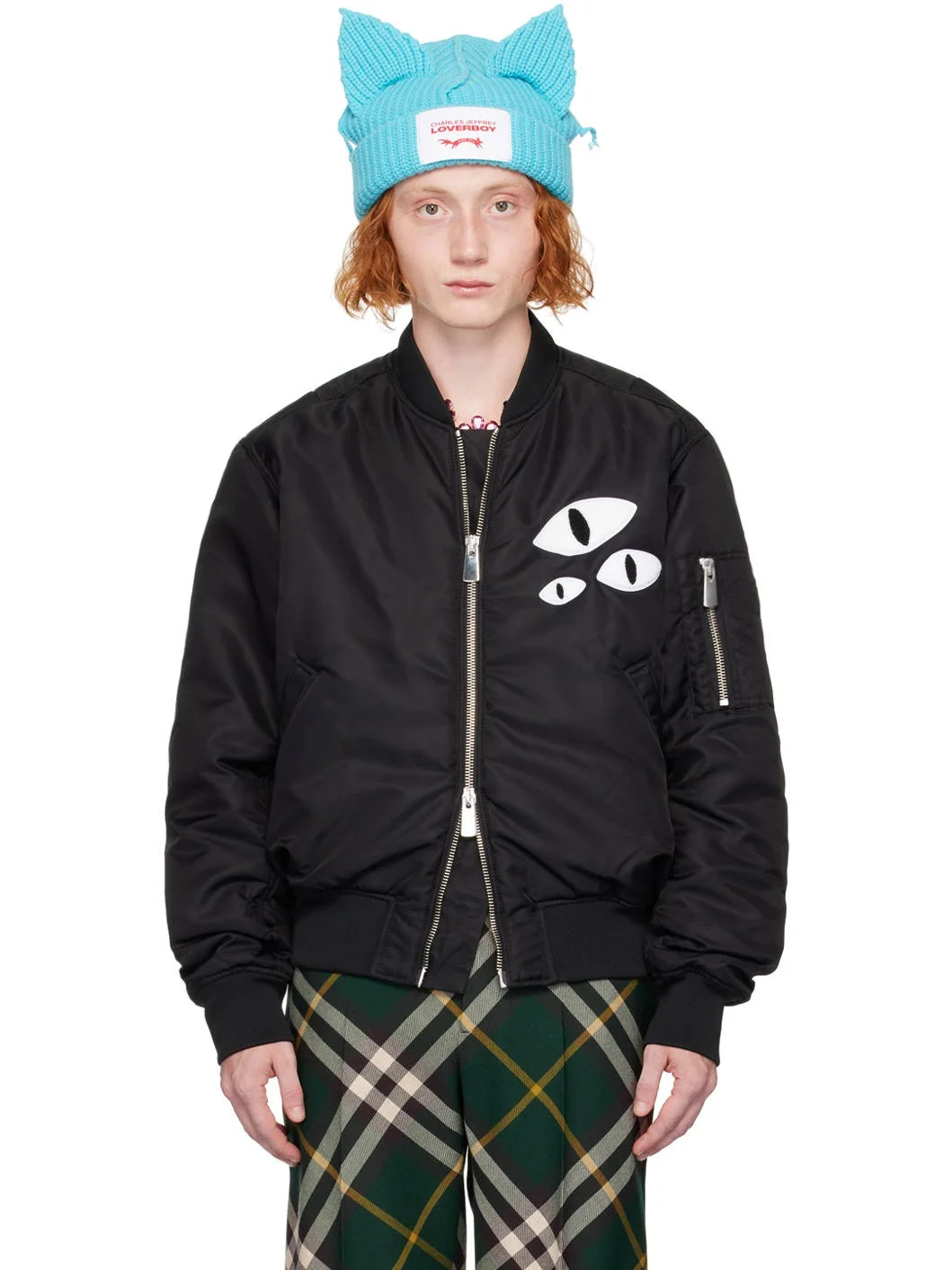 Black Varsity Bomber Jacket - 1