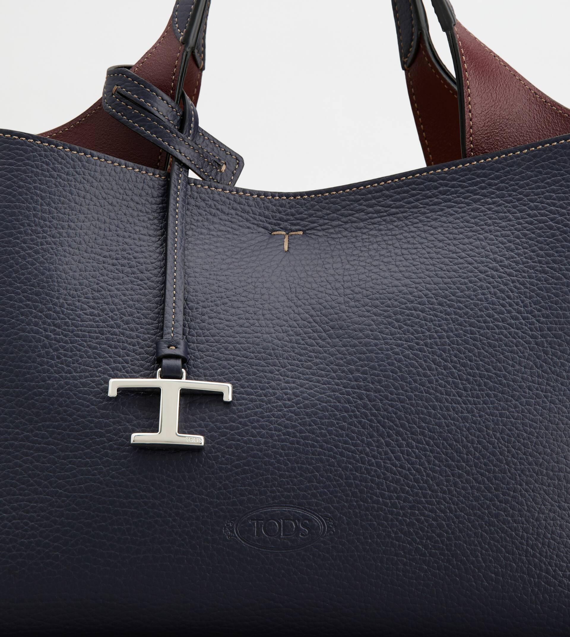 BAG IN LEATHER MINI - BLUE, BURGUNDY - 4