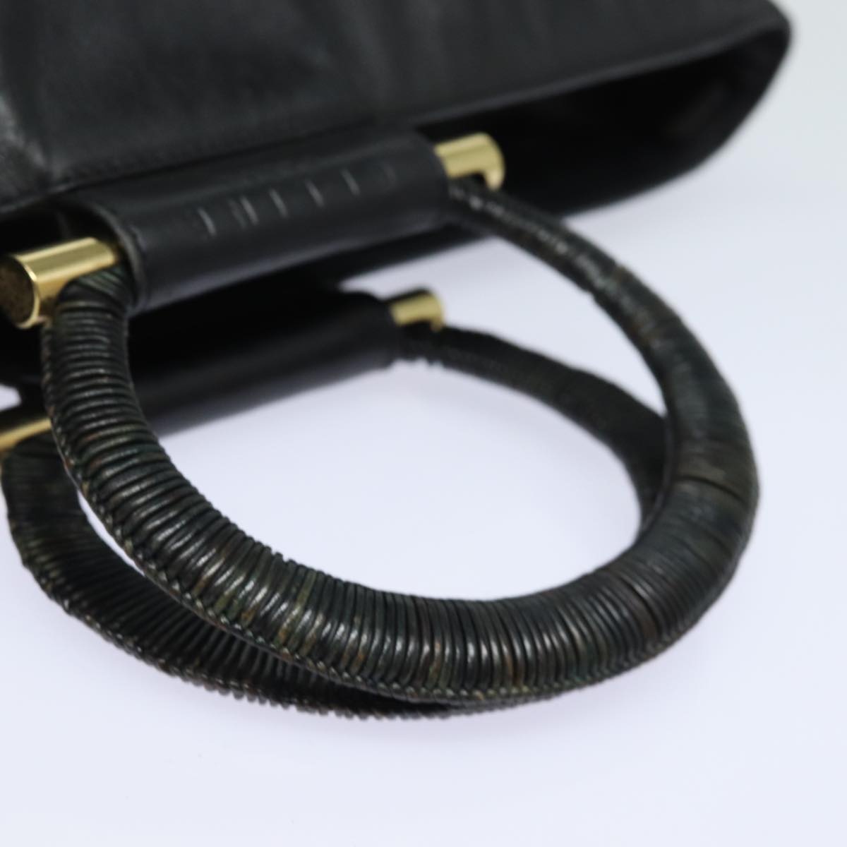 CELINE Hand Bag Leather Black - 7