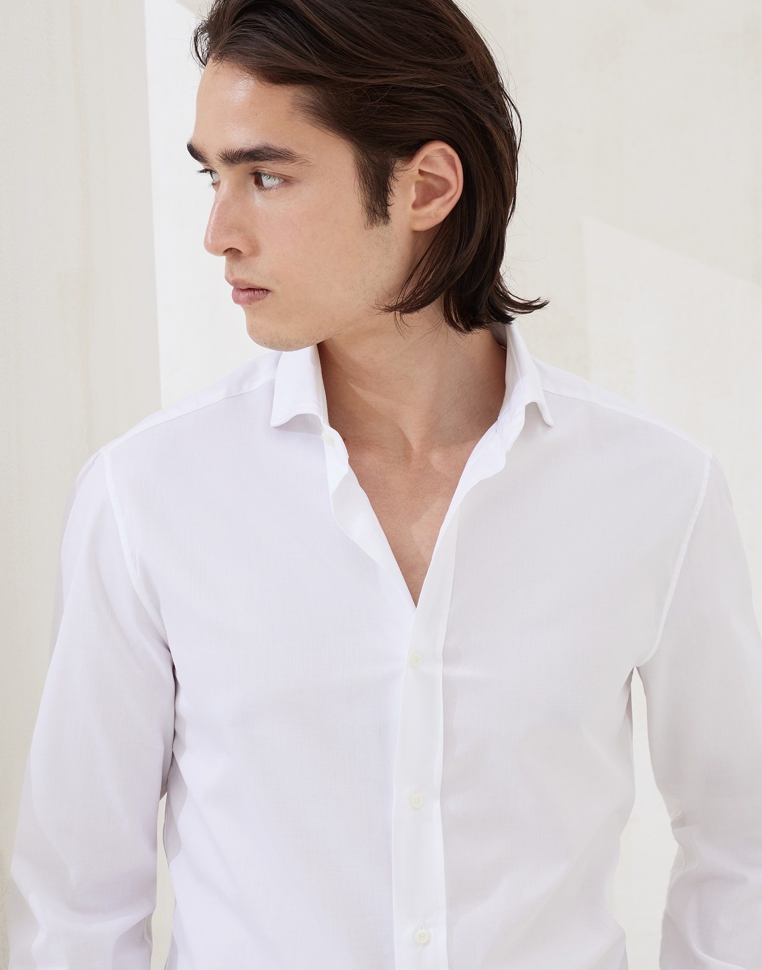 Twill basic fit shirt with spread collar - 3