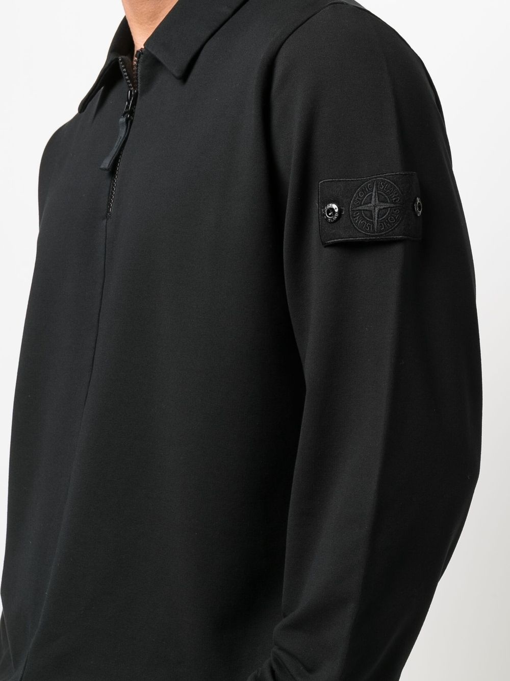 Compass-patch collared sweatshirt - 5