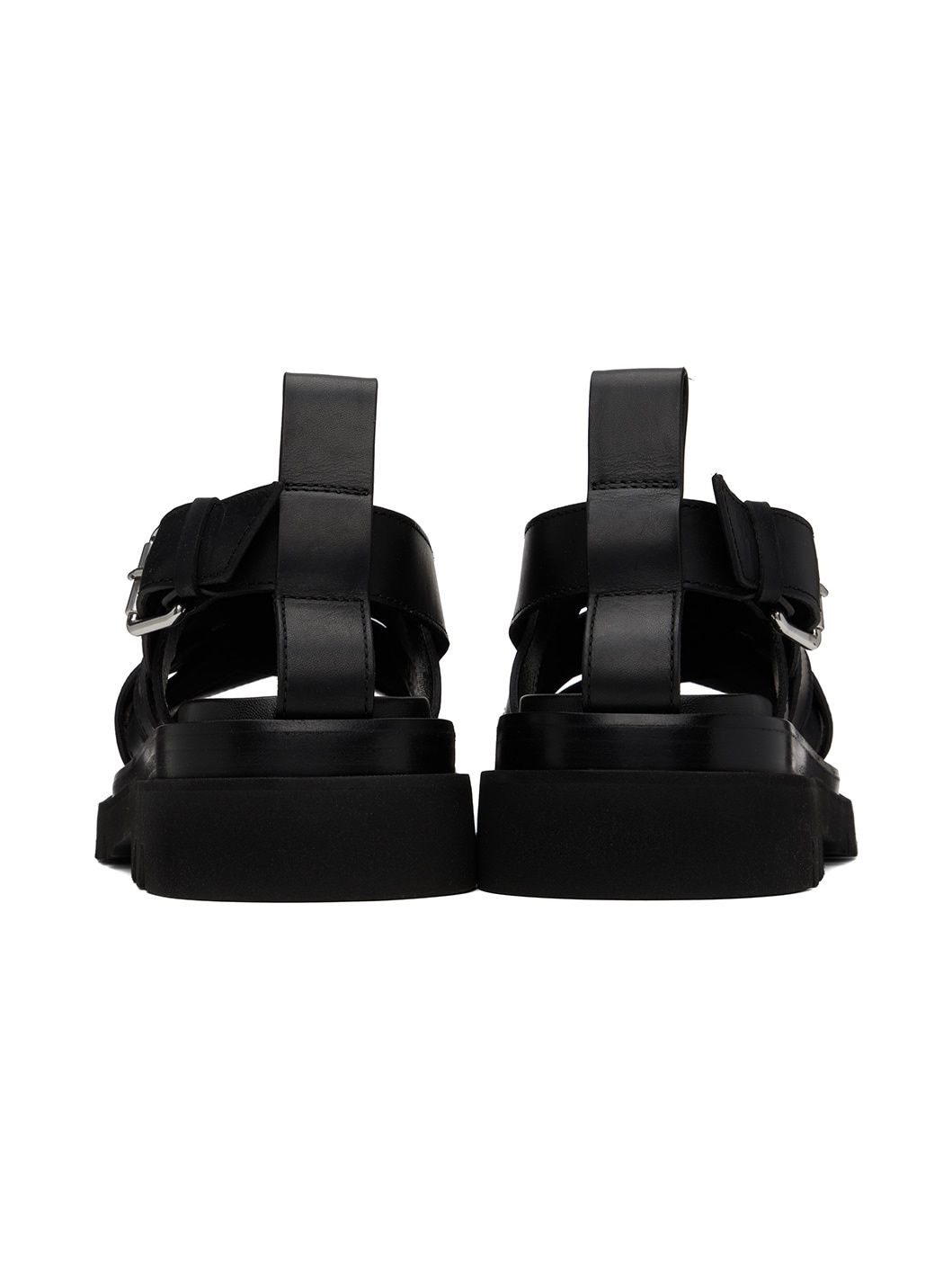 Bottega Veneta Black Lug Sandals | ssense | REVERSIBLE