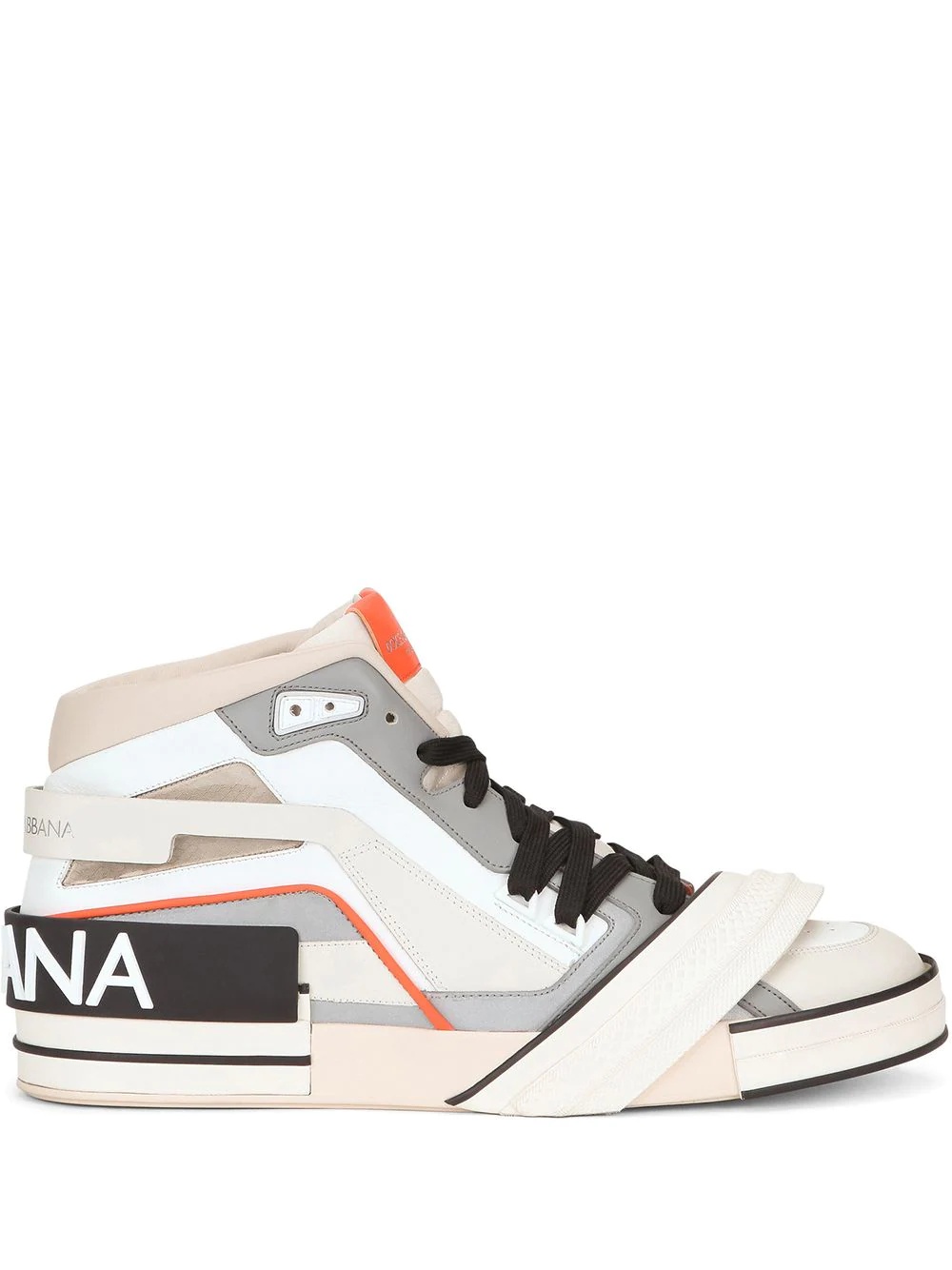 logo-patch panelled high-top sneakers - 1