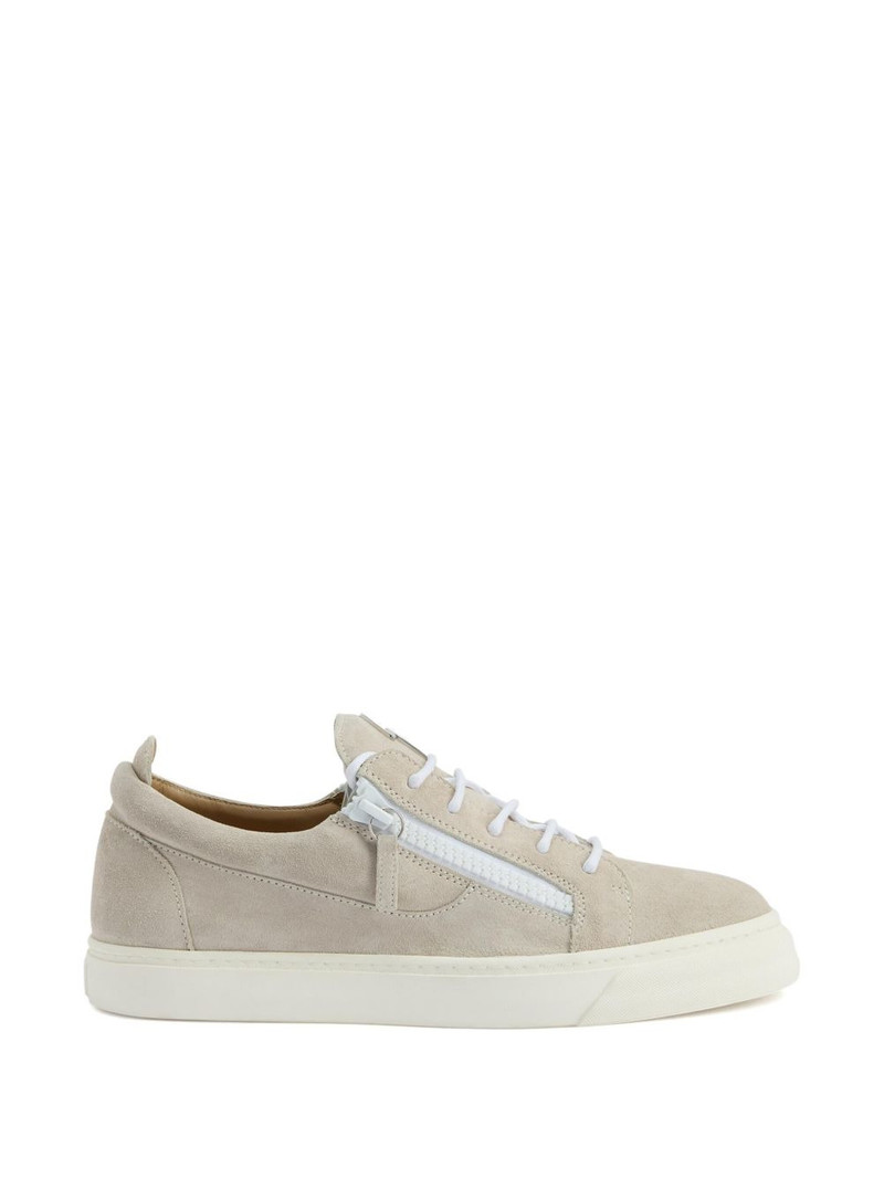 zip-detail suede low-top sneakers 5