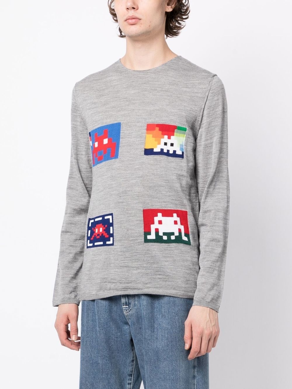 GRAPHIC-PRINT FINE-KNIT JUMPER - 4