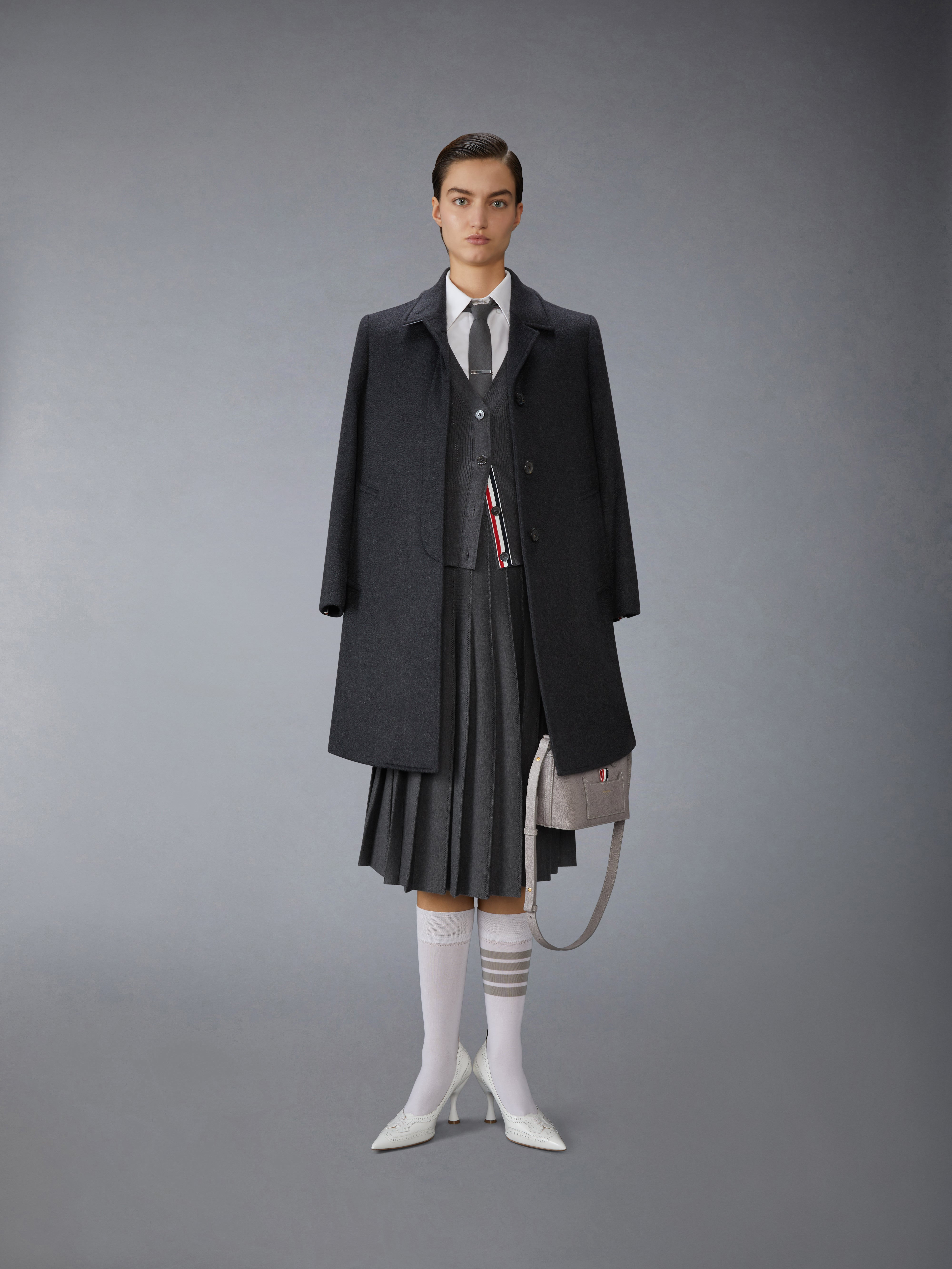WOOL SILK POINTELLE PLEATED SKIRT - 5