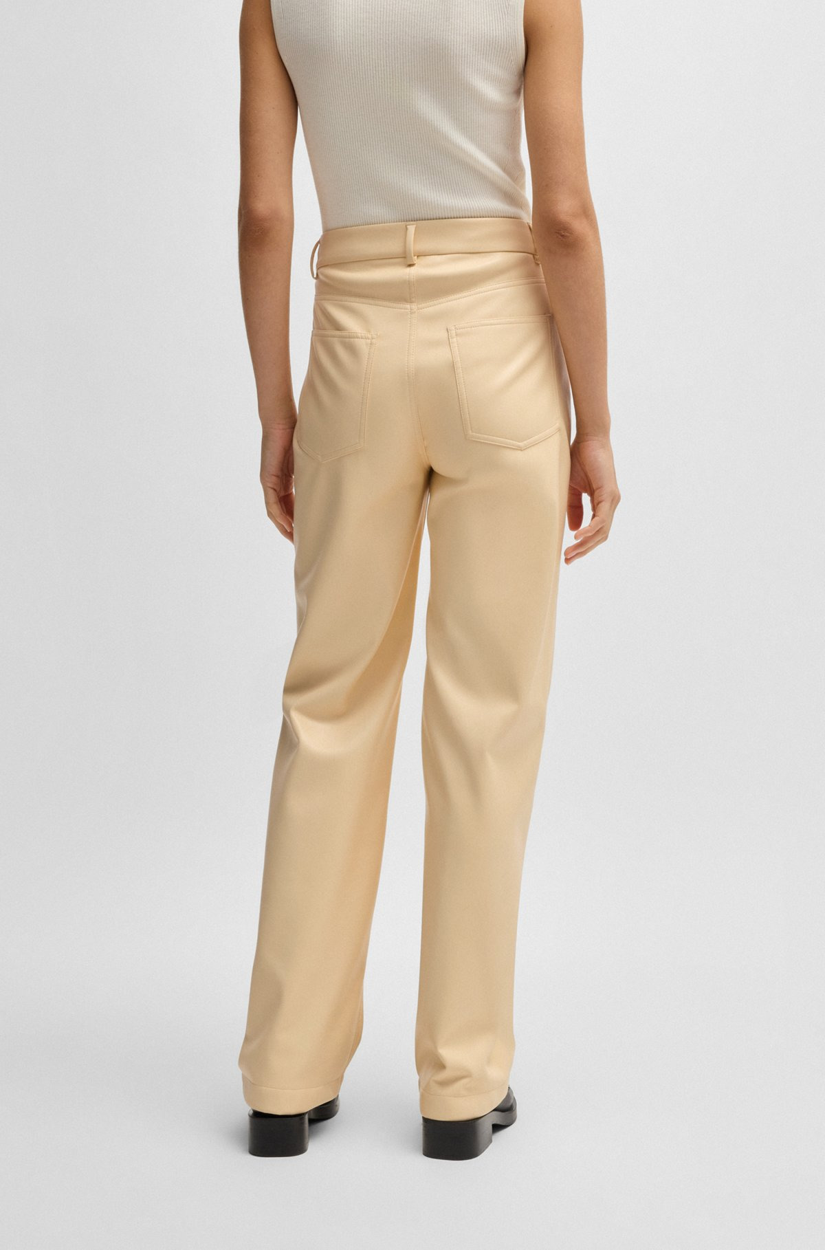 FIVE-POCKET TROUSERS IN FAUX LEATHER - 4