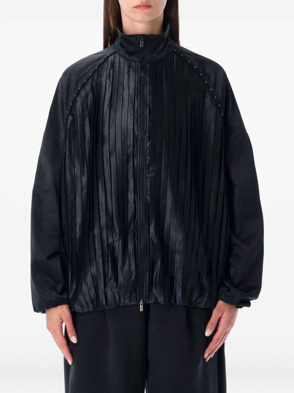 pleated bomber jacket - 1