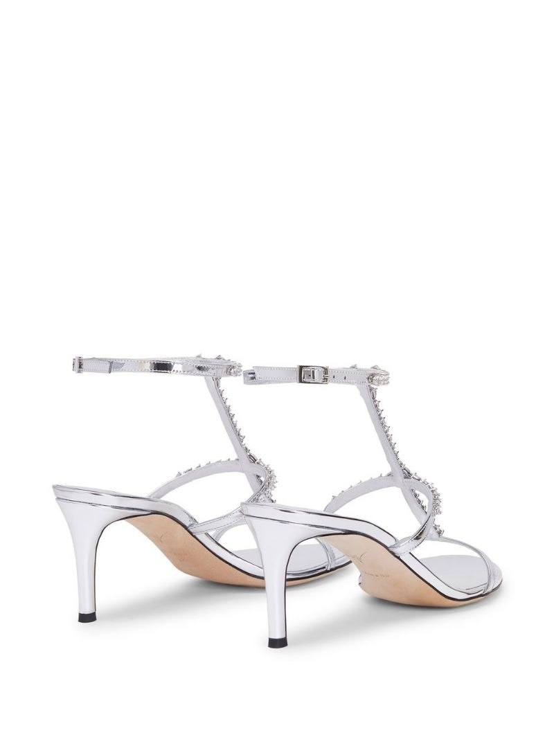 crystal embellishment high-heeled sandals - 3