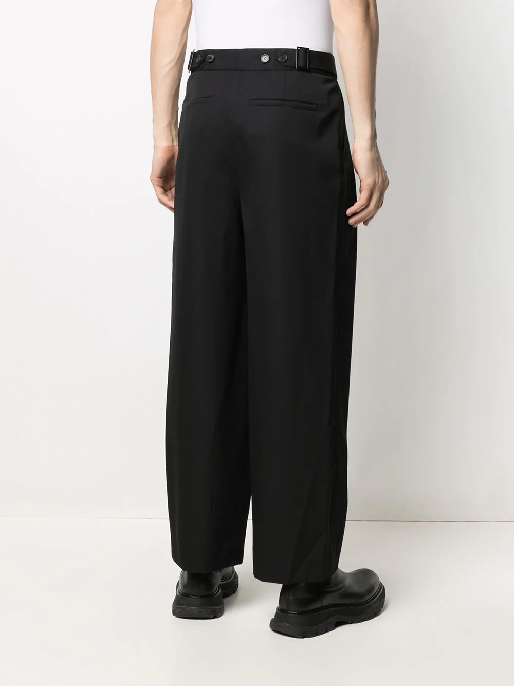 pleated straight-leg trousers - 4