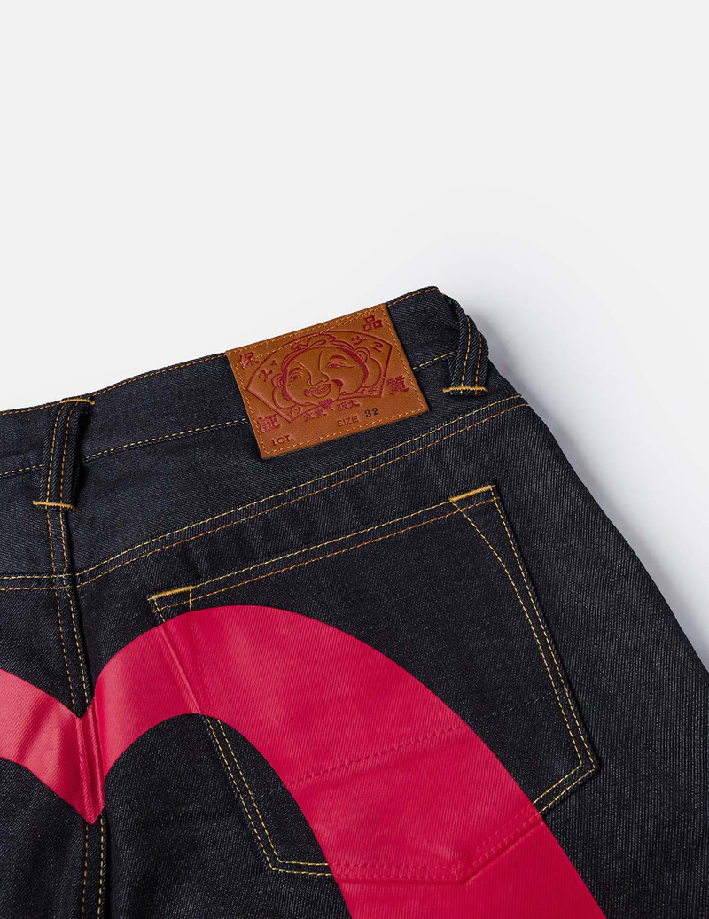 Red Daicock Print Loose Fit Jeans #2038 5
