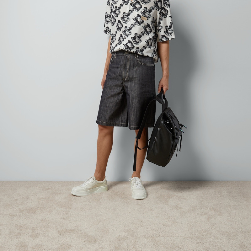 Denim shorts with jacquard detail 5