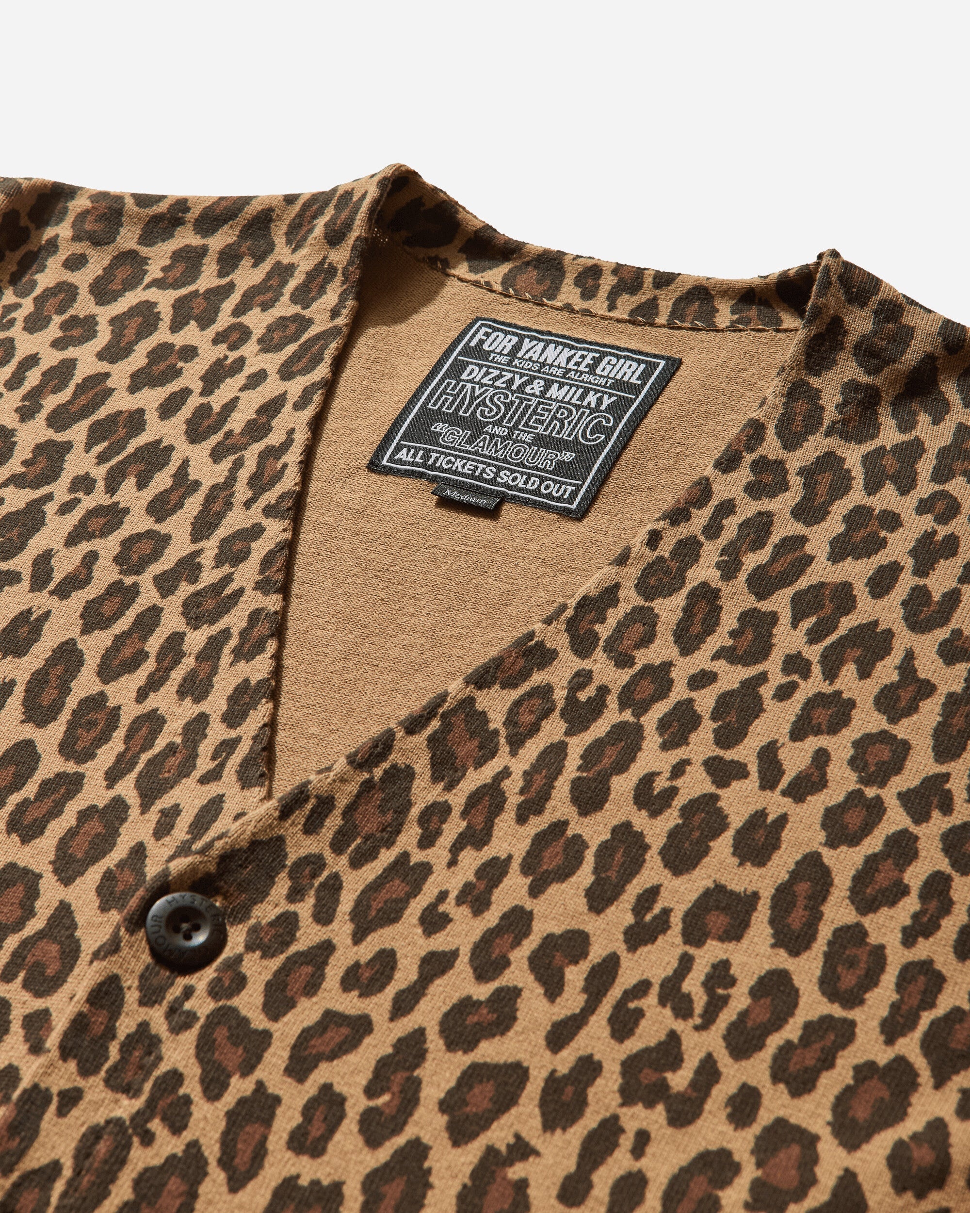 Men's Leopard Pattern Cardigan Beige - 3