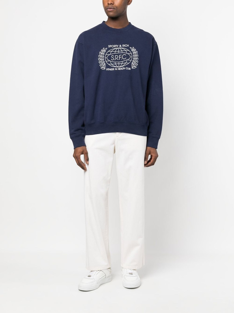 Sporty & Rich SRFC-print cotton sweatshirt outlook