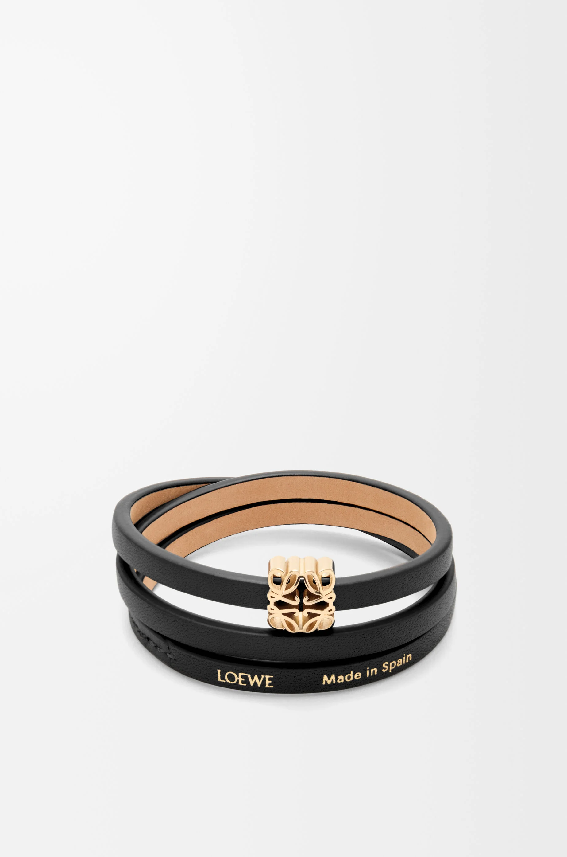 Anagram Bombé twist bracelet in calfskin - 1