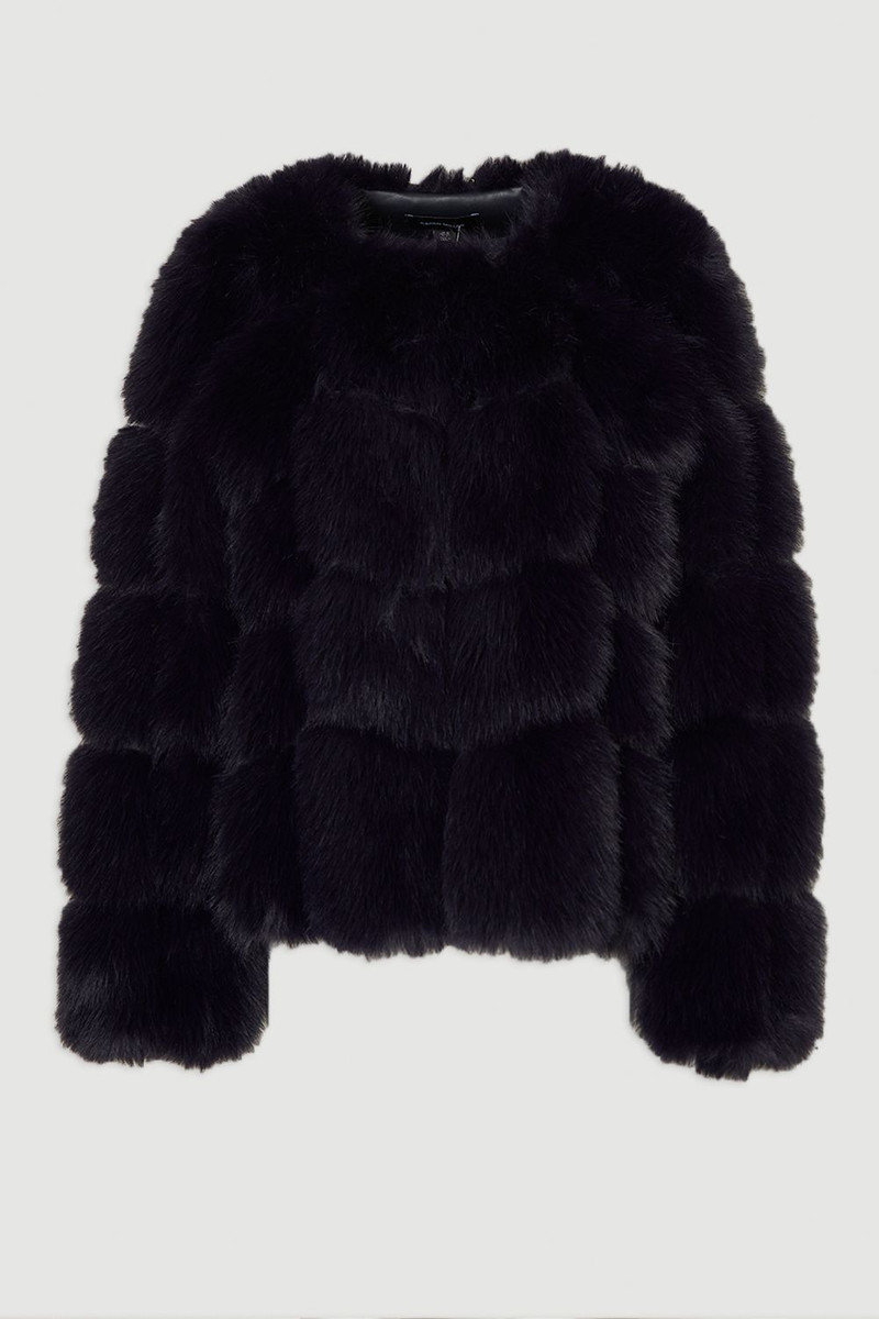 Faux Fur Panelled Long Sleeve Jacket 4