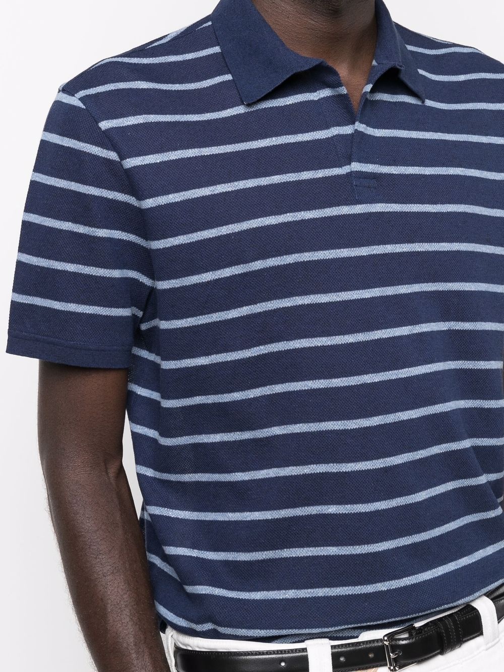 striped short-sleeve polo shirt - 5