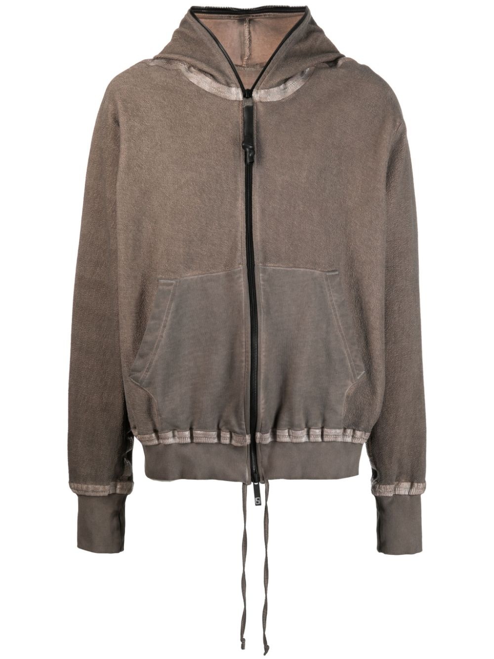 metallic-trim detail hoodie - 1