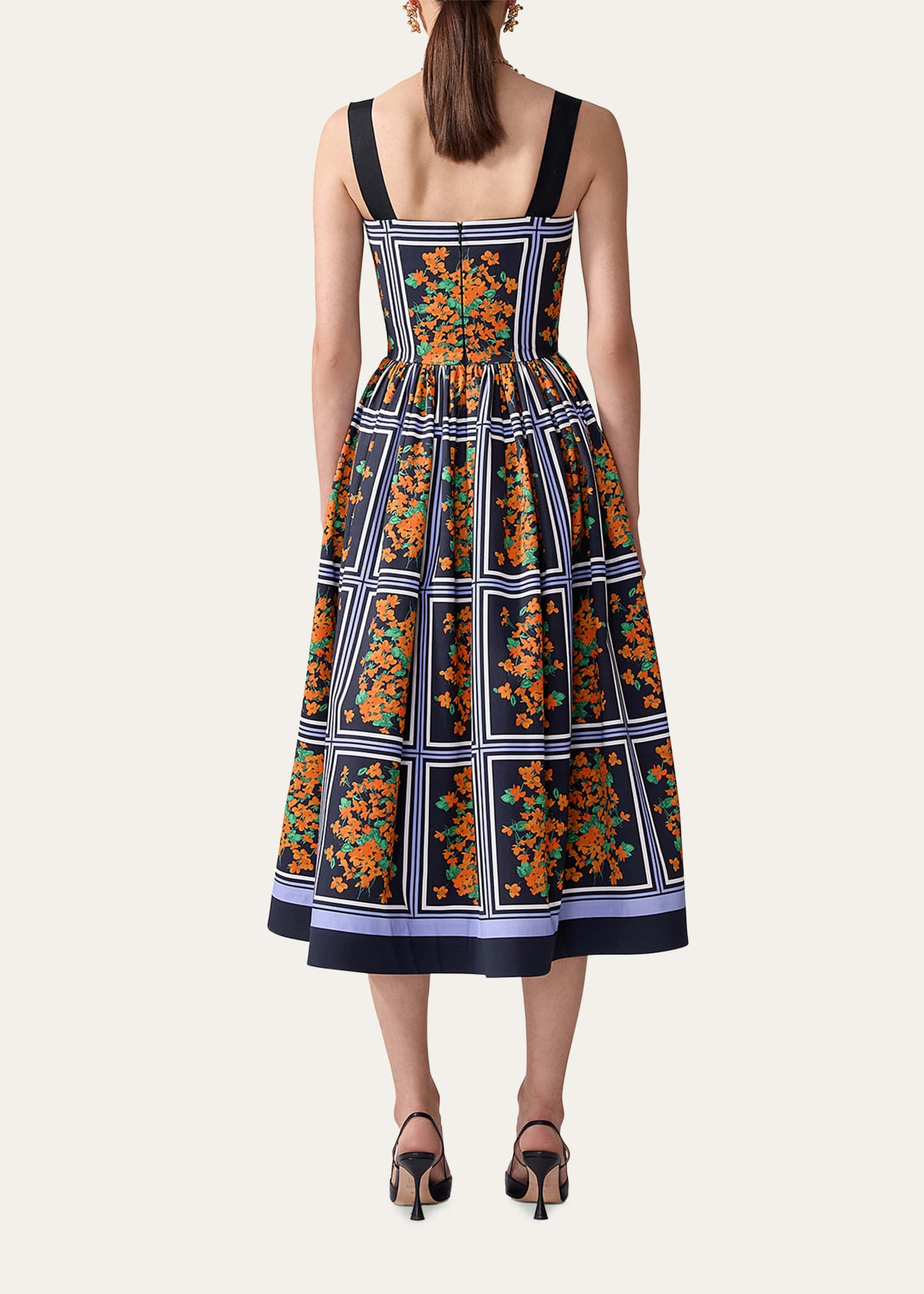 Square-Neck Sleeveless Fit-&-Flare Midi Dress - 3