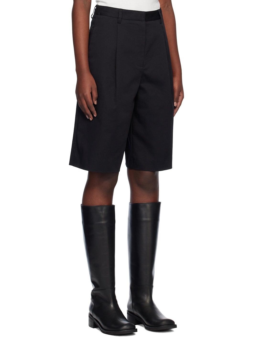 Black Long Chino Shorts - 2