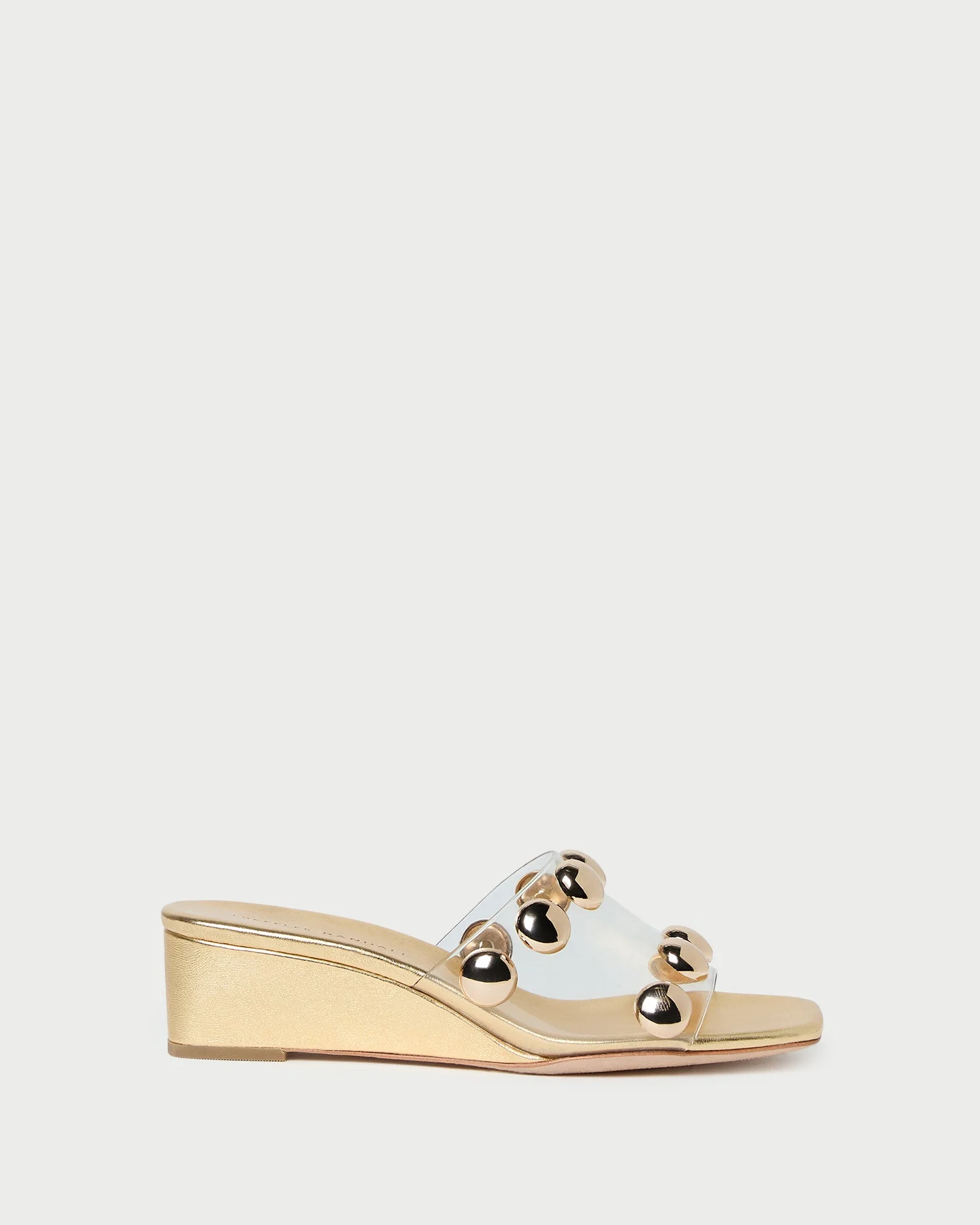 Enya Gold/Champagne Studded Wedge - 1