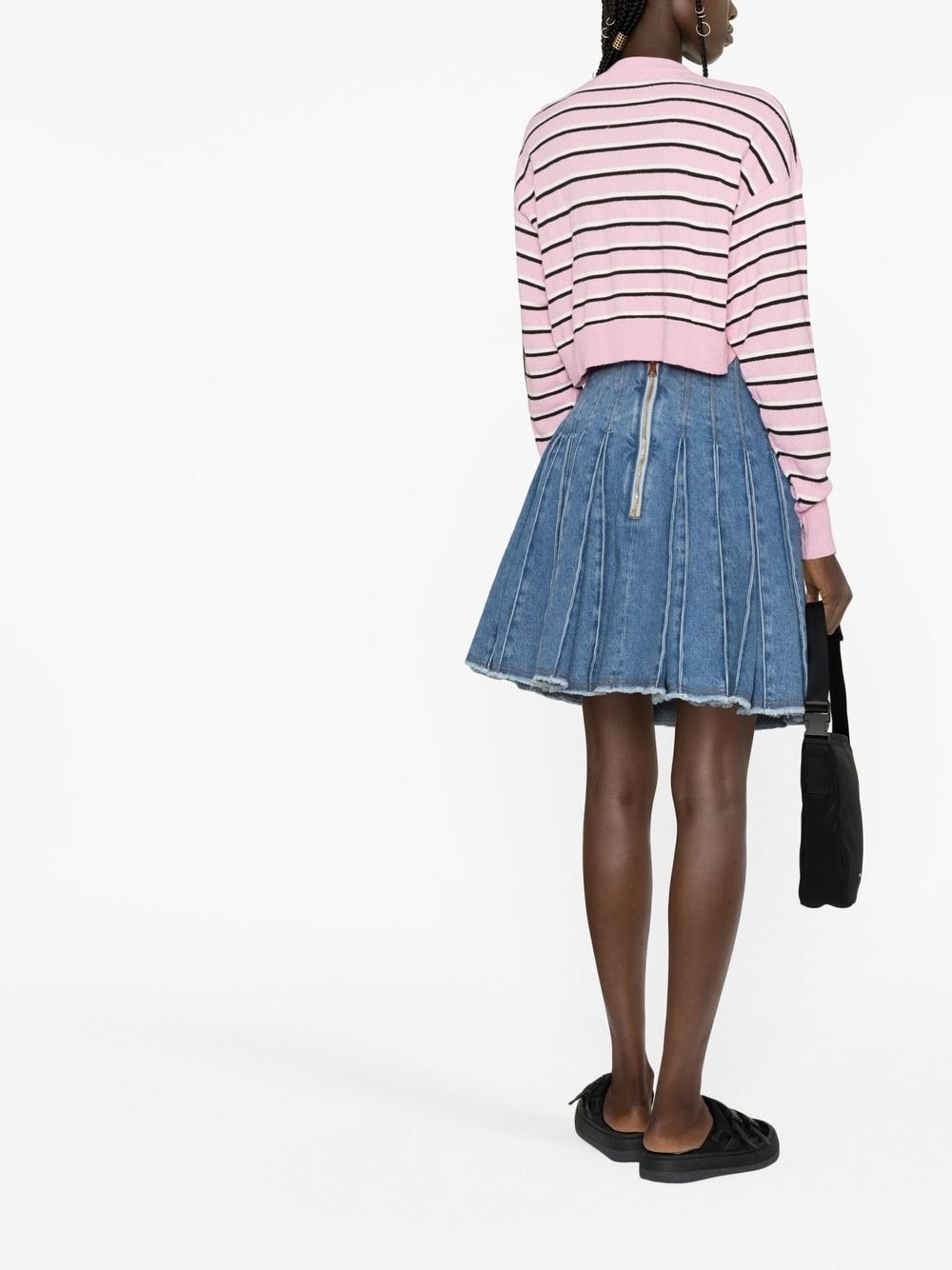 striped cropped jumper - 3
