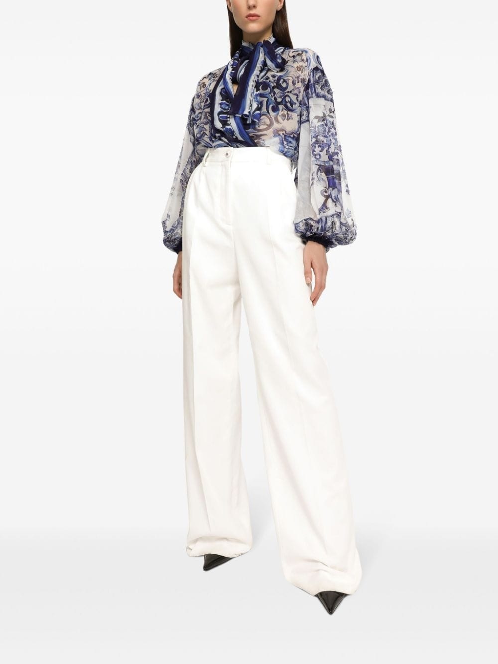 tie-neck silk blouse - 3