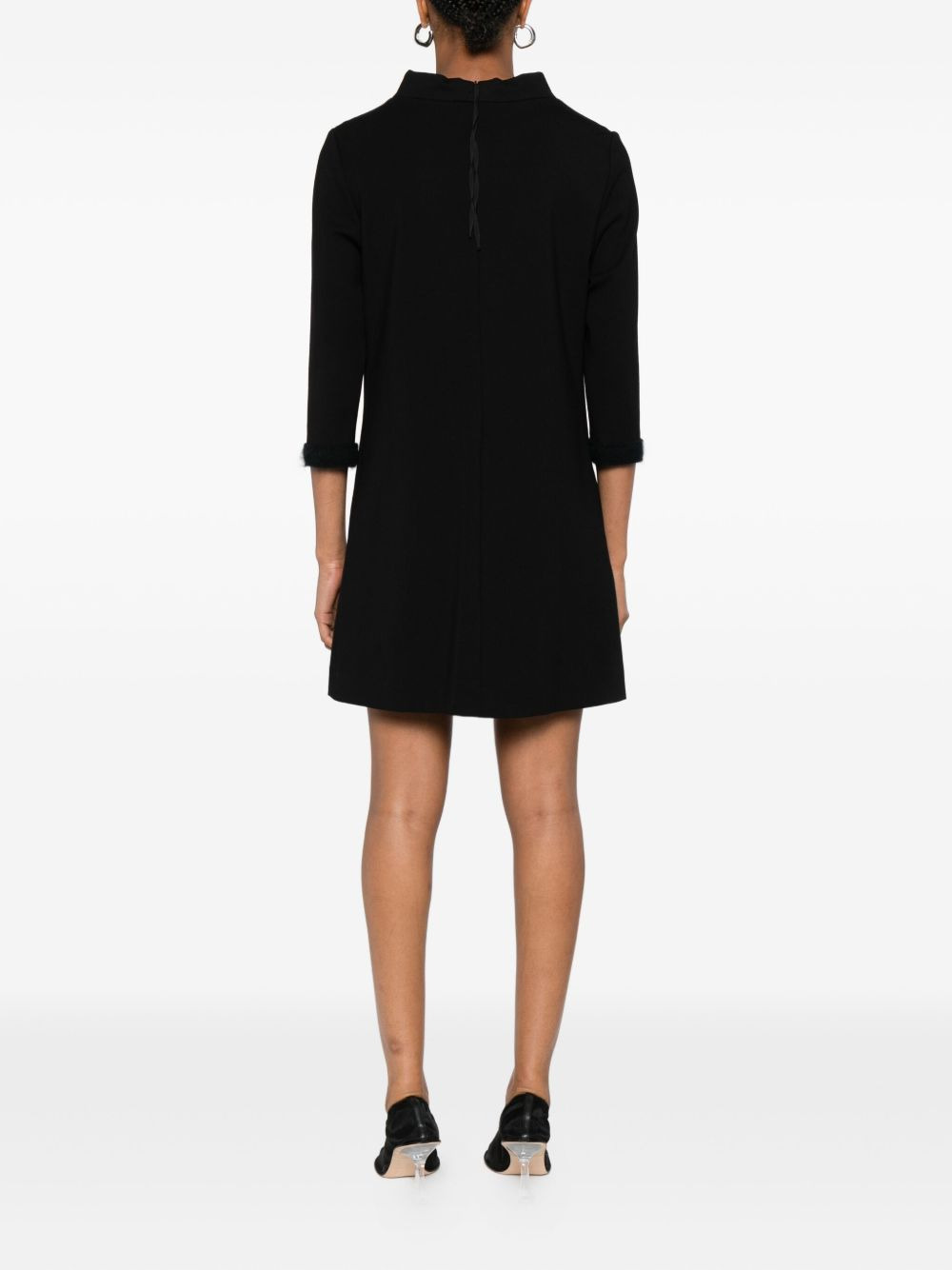 trim-detail concealed-fastening mini dress - 4