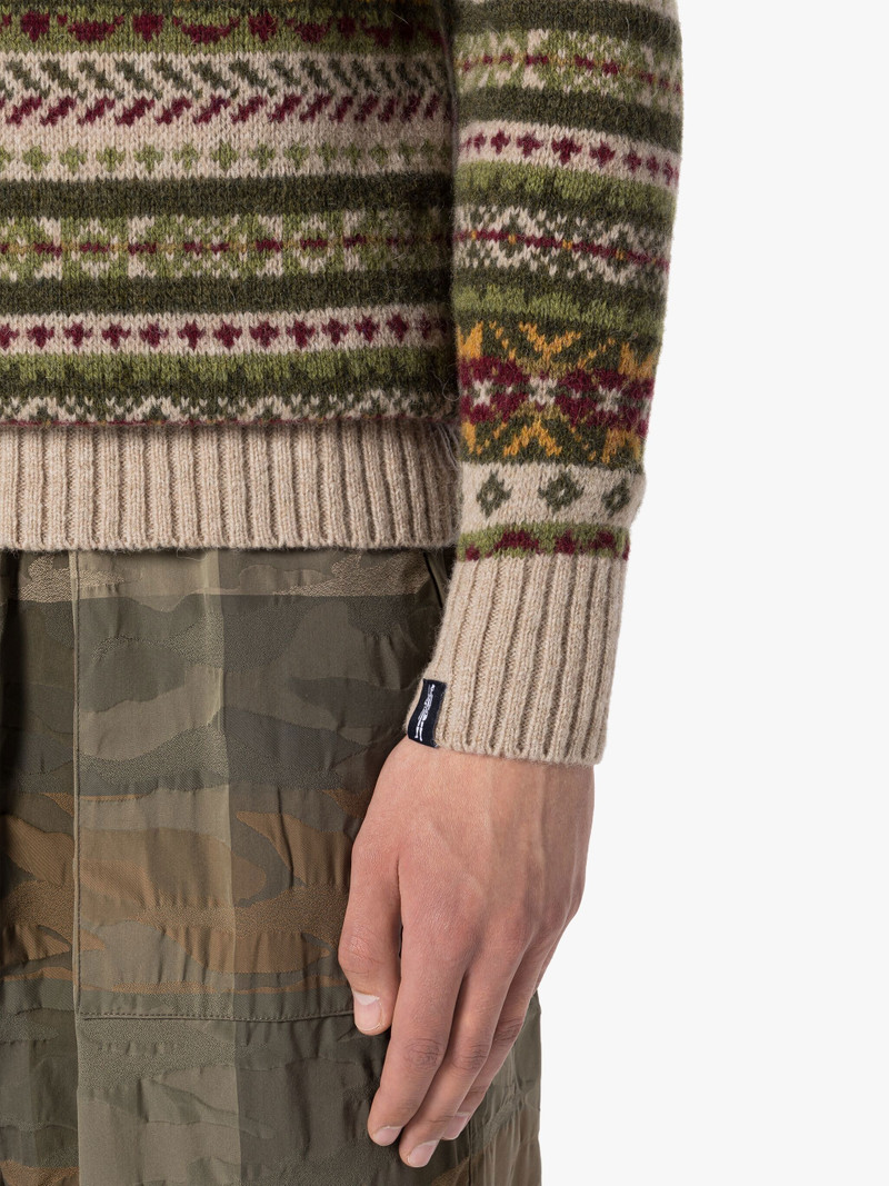 IMPULSE OATMILK WOOL FAIR ISLE CREWNECK SWEATER 6