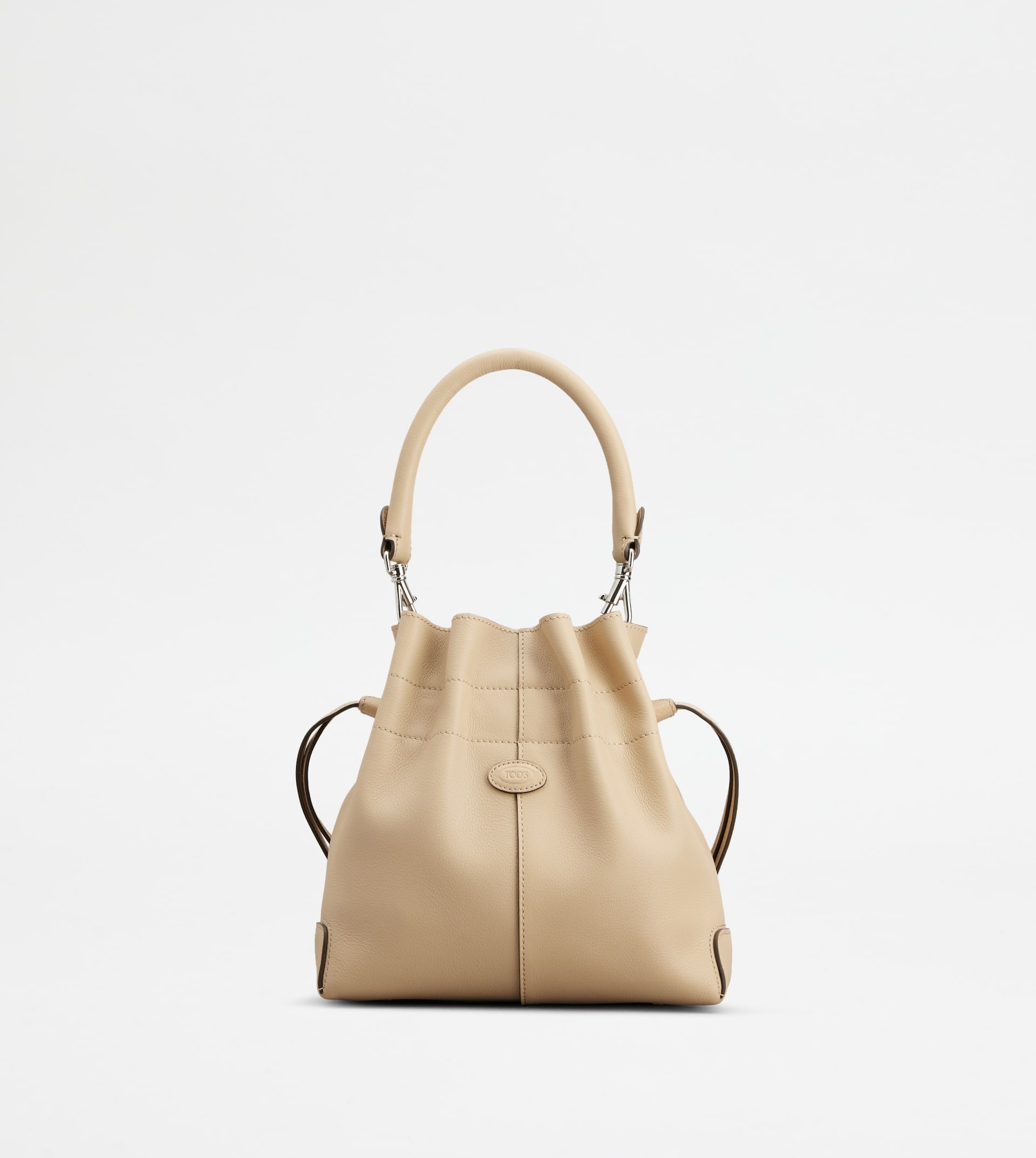 TOD'S DI BAG BUCKET BAG IN LEATHER MINI WITH DRAWSTRING - BEIGE - 1