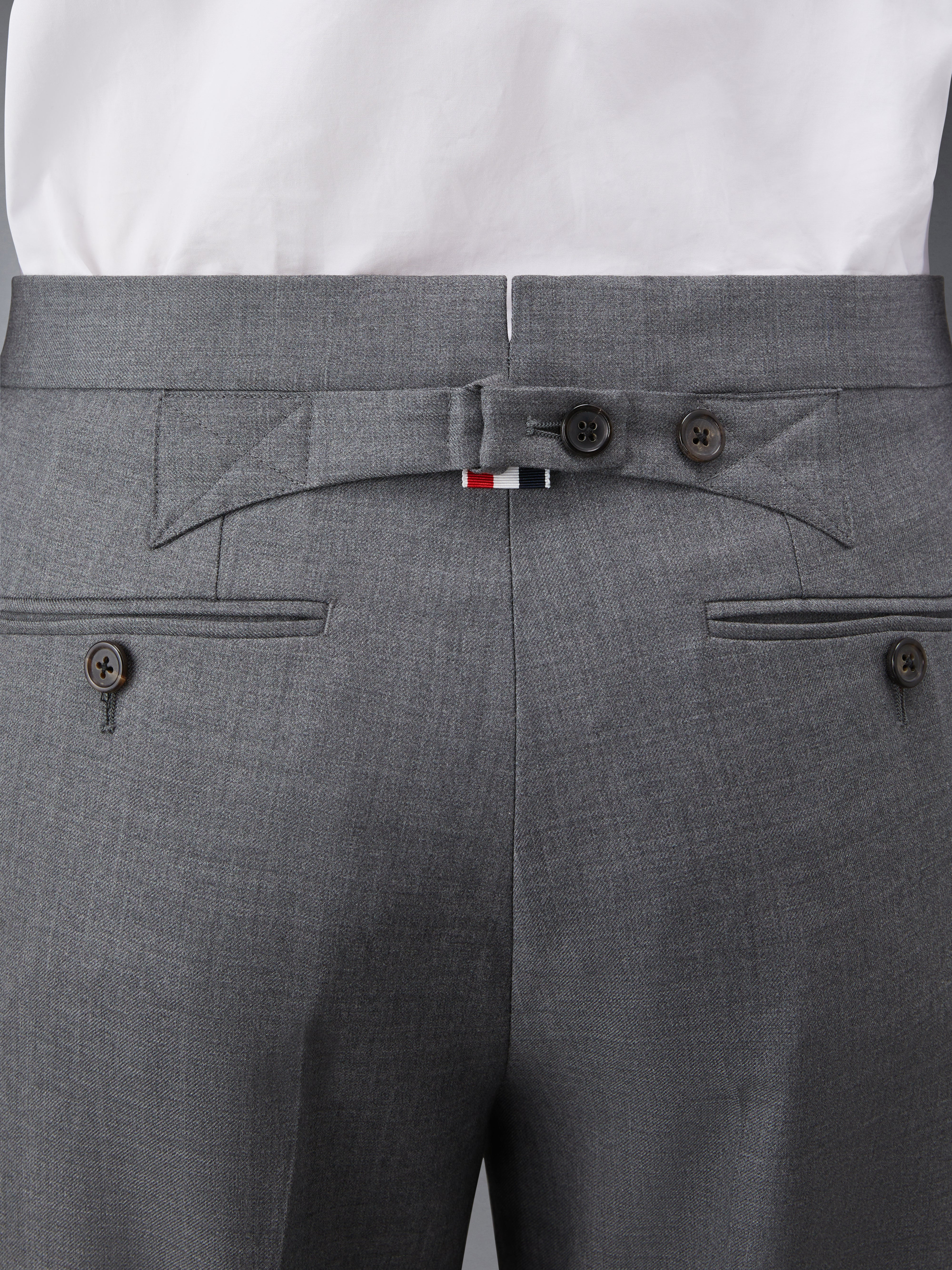 Medium Grey Super 120's Twill Menswear Fit Classic Trouser - 4