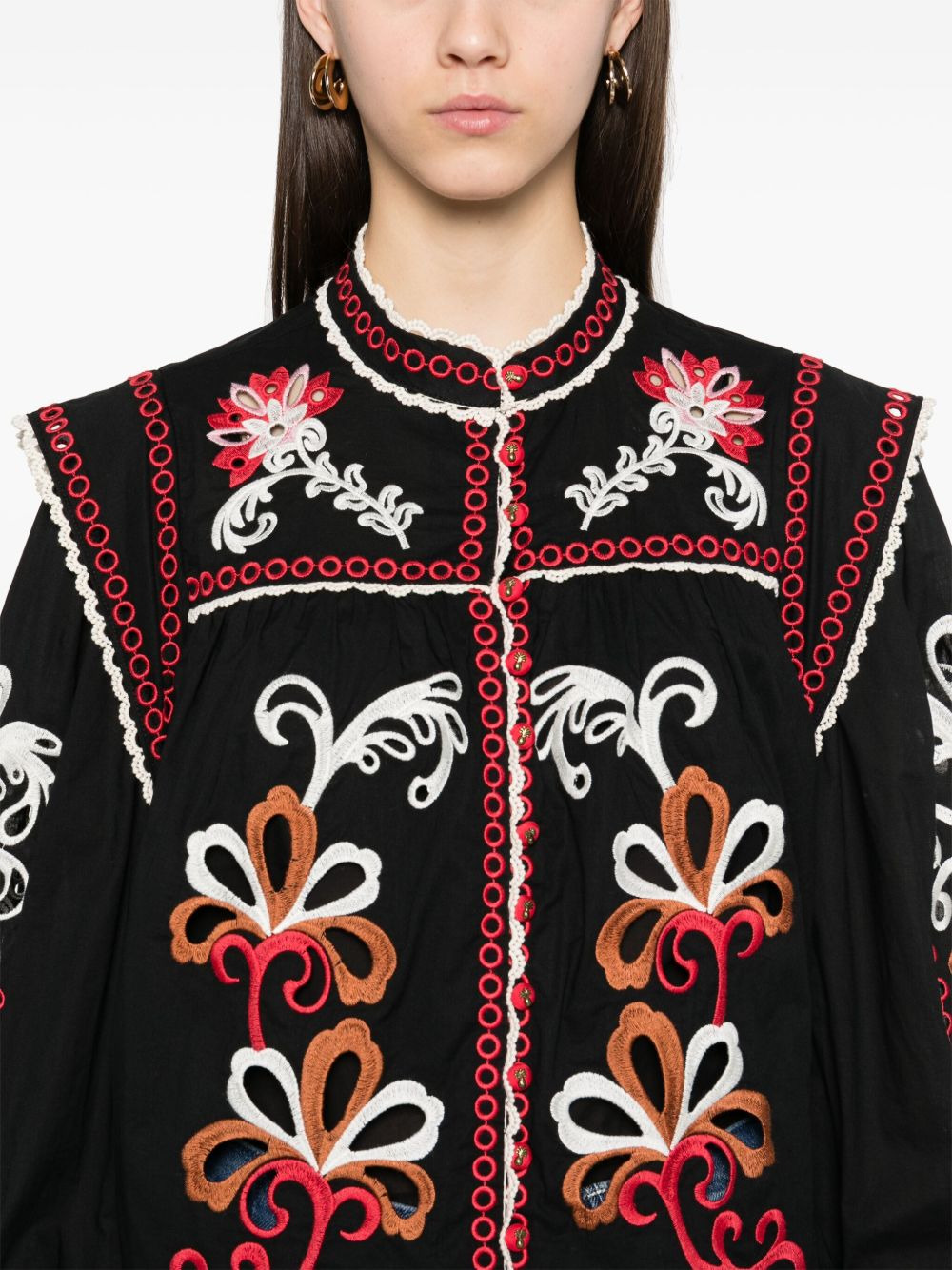 Mandala Richilieu blouse - 5