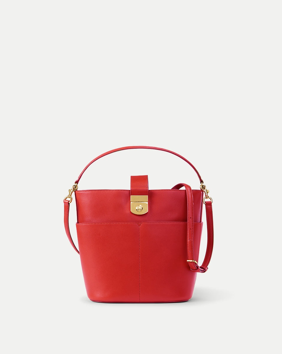 SMALL CREST LOCK BUCKET BAG - 1