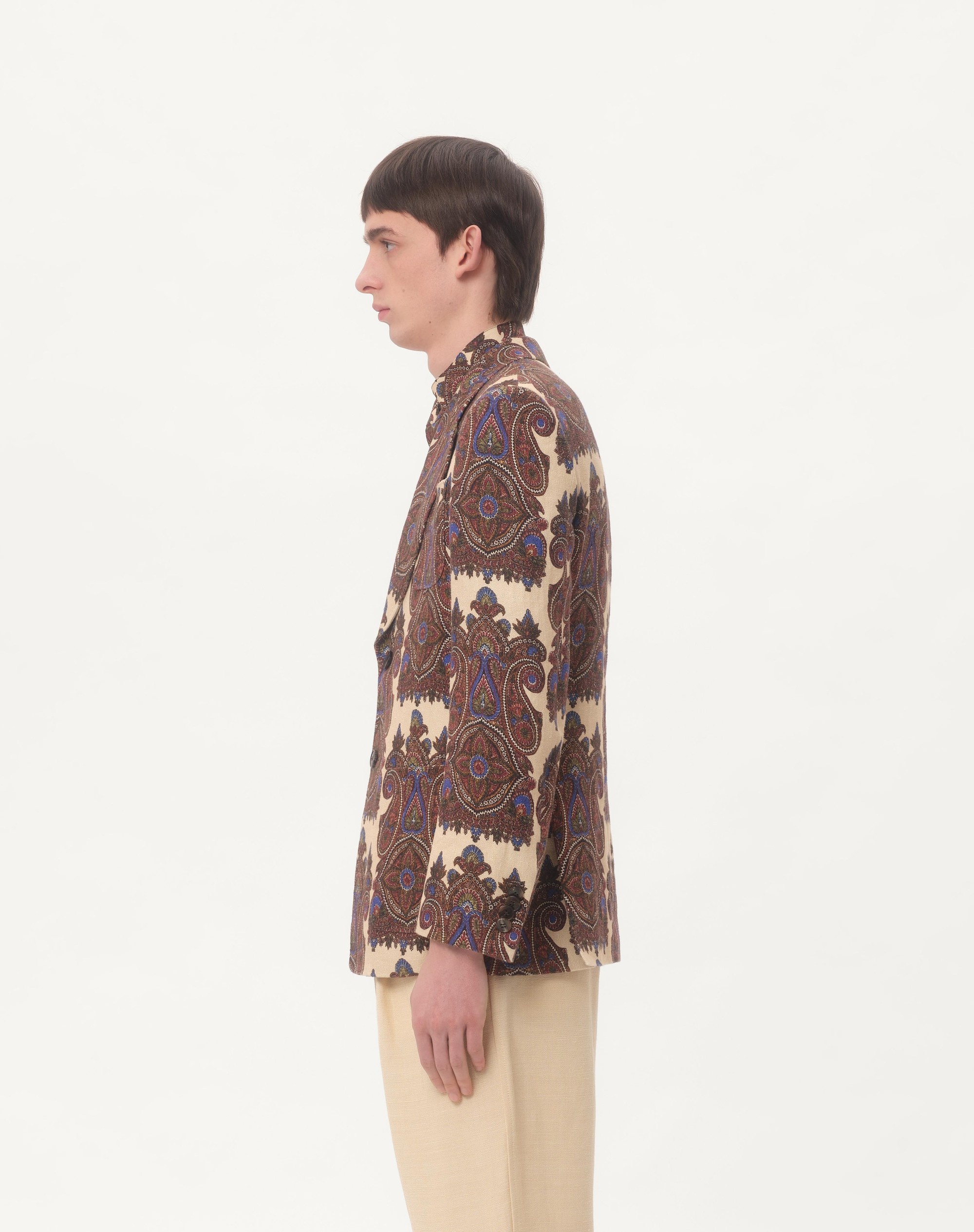 SINGLE-BREASTED JACKET IN CANAPONE WITH VOYAGE IMAGINAIRE PRINT - 6