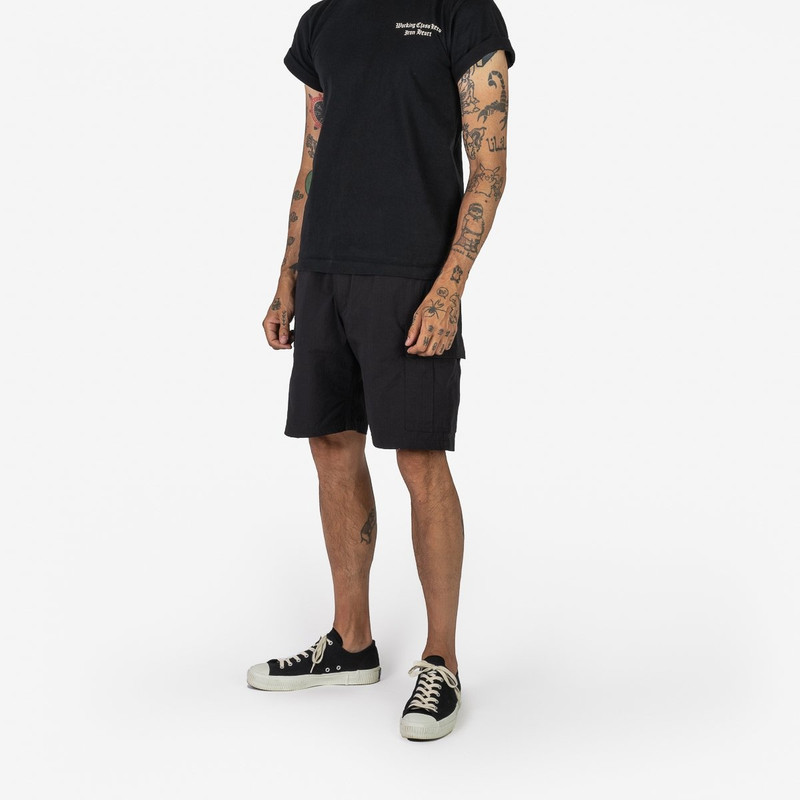Iron Heart IH-736-BLK Ripstop Cargo Shorts - Black outlook