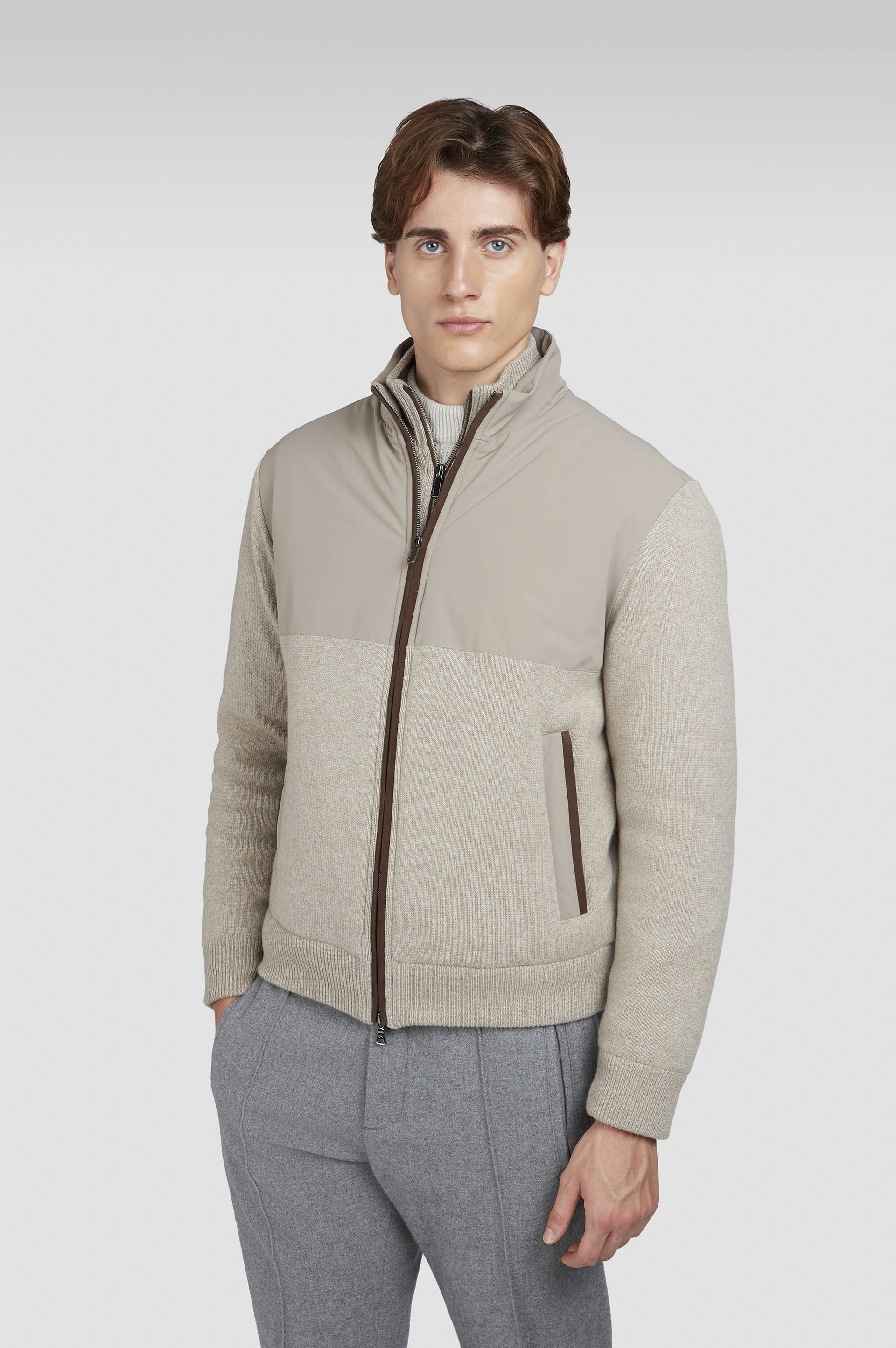 HYBRID JACKET IN WOOL AND CASHMERE WITH SUEDE AND TYPHOON® RE-4X4 STRETCH DETAILS - 10