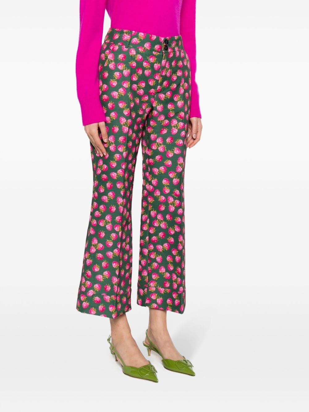 Hendrix fruit-print cropped trousers - 3