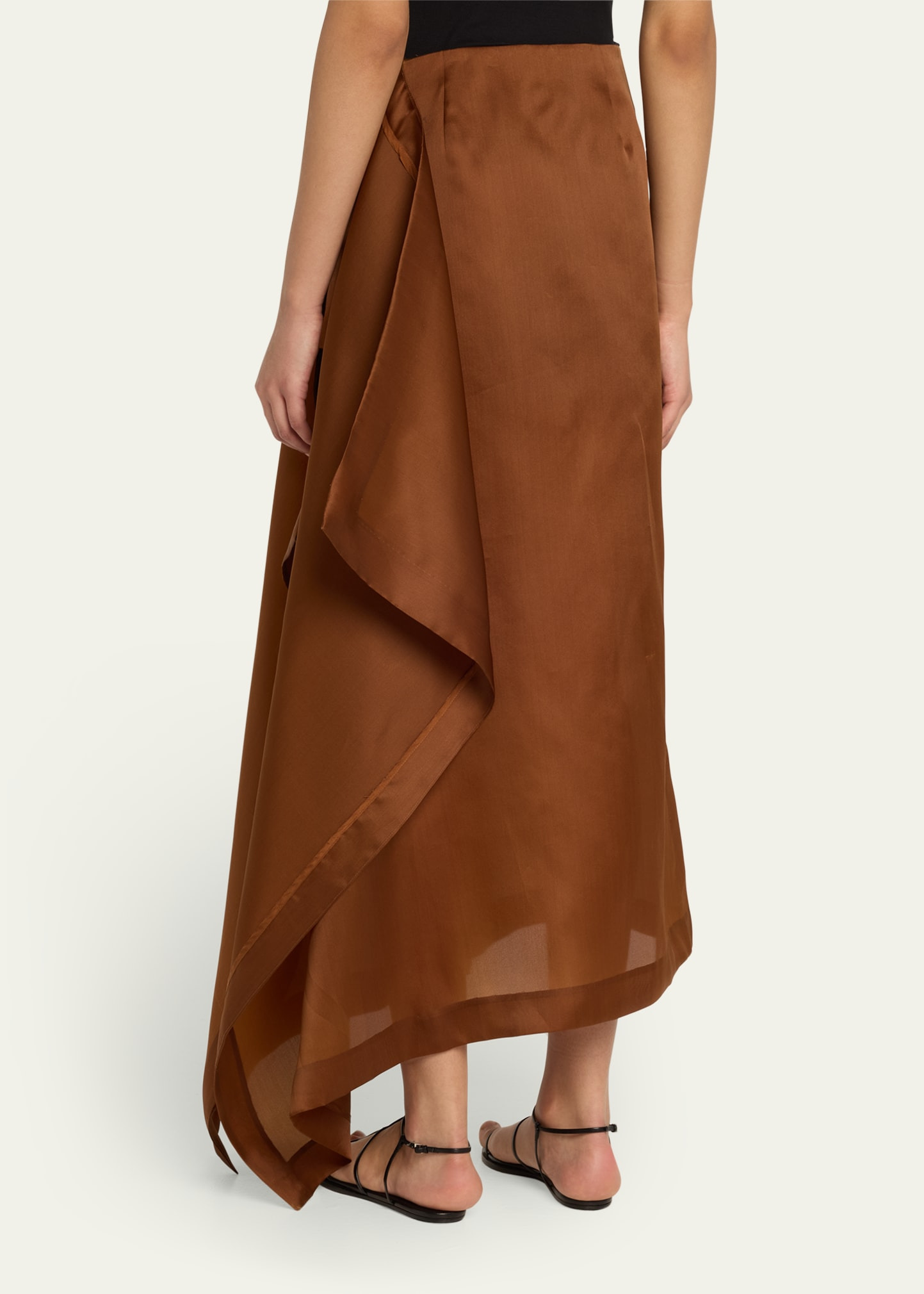 Mel Draped Silk Organza Midi Skort - 3