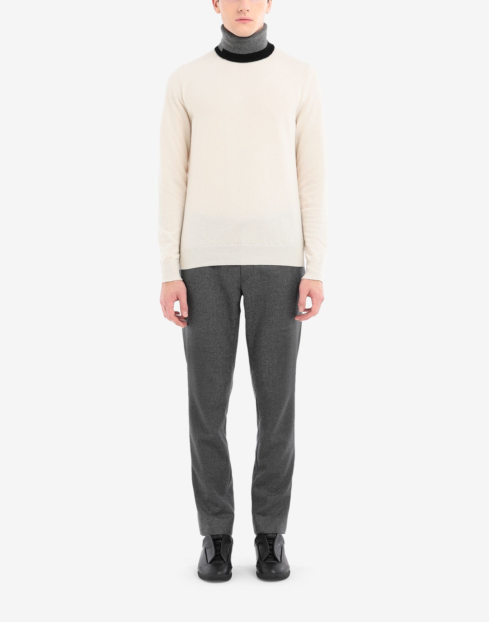 Colour block cashmere high-neck sweater - 2