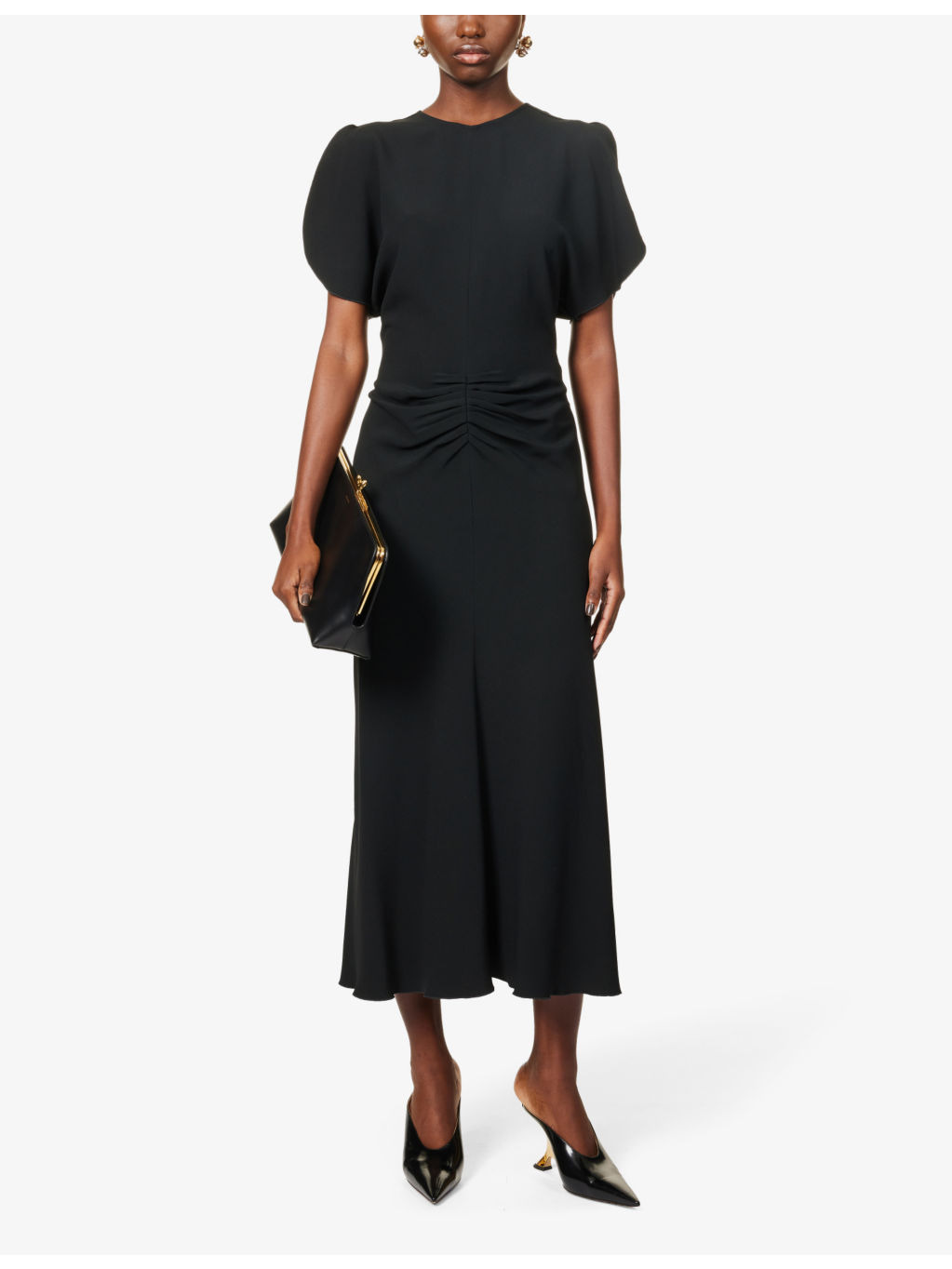 Slim-fit ruched stretch-woven maxi dress - 2