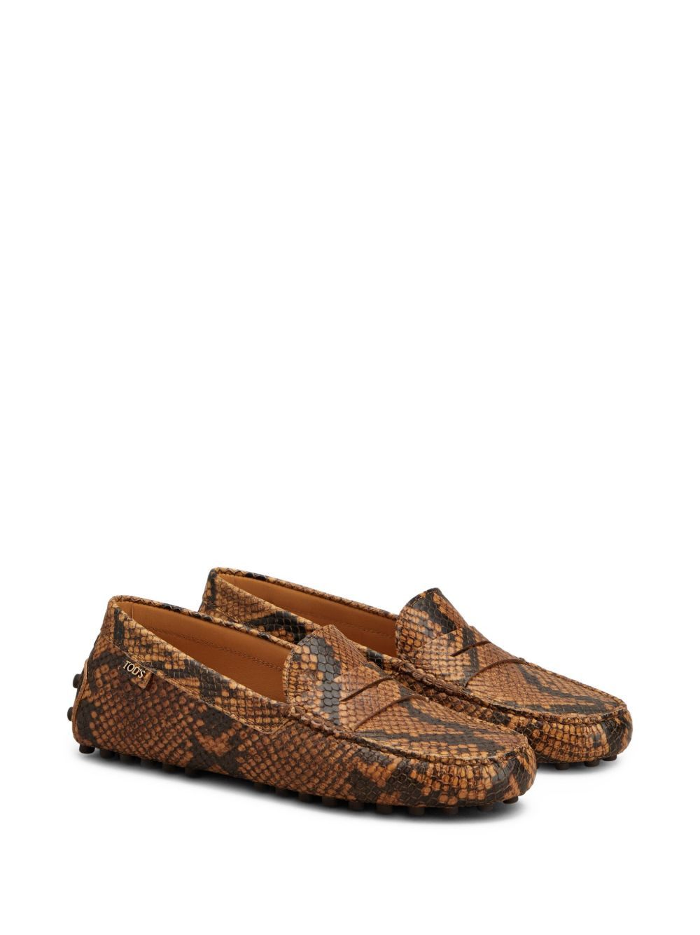 snake-print loafers - 2